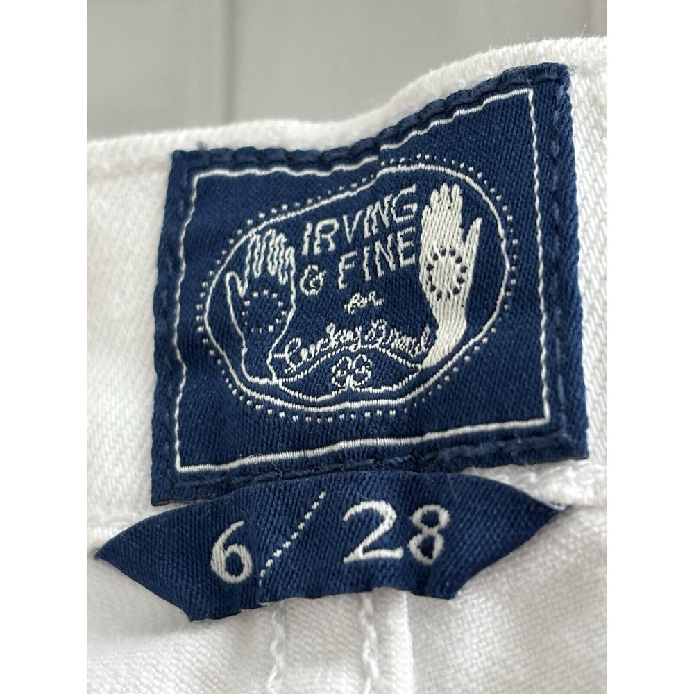Irving & Fine Lucky Brand Women's Charlie Capri 6/28 White Orange Embroidery - Picture 6 of 7